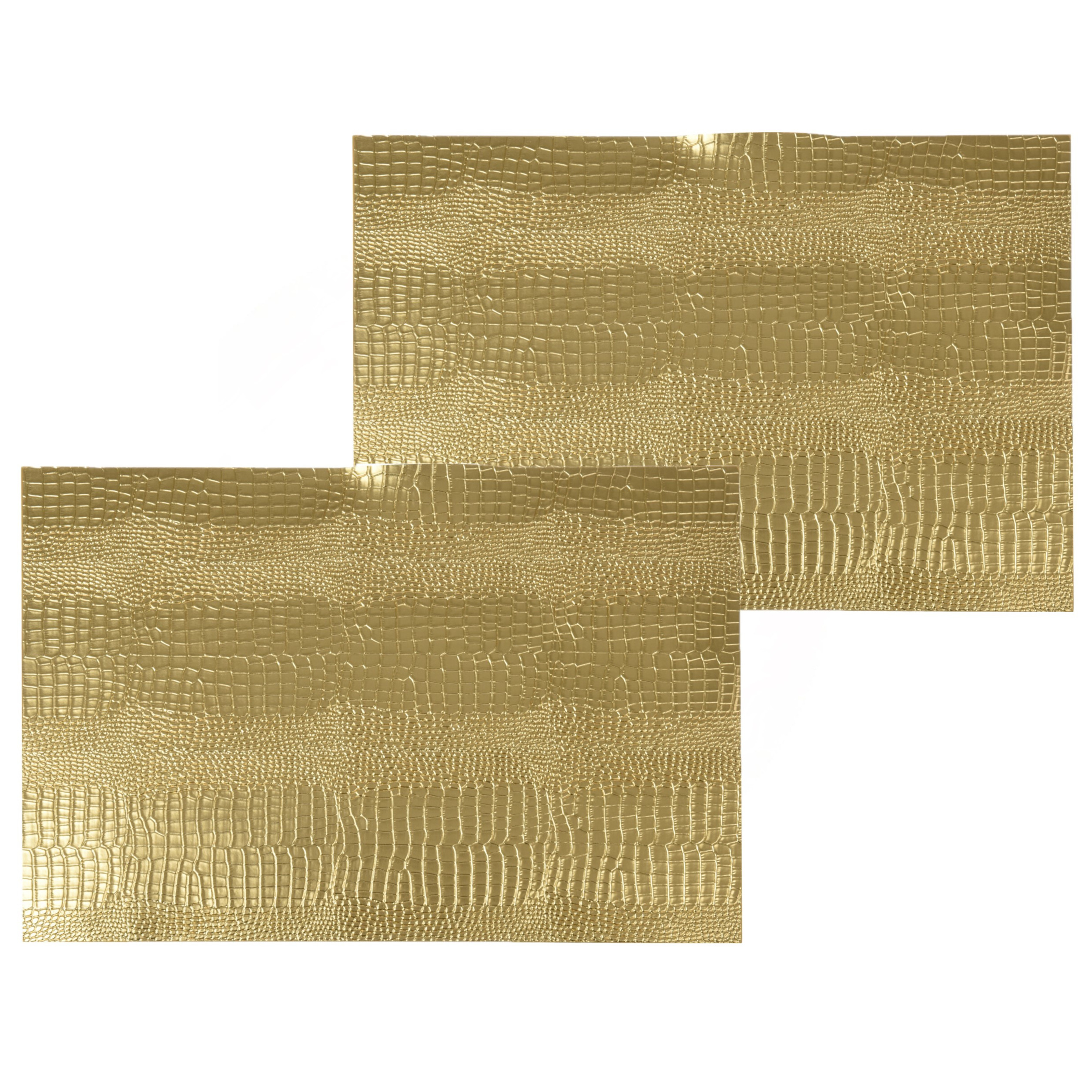 Merkloos 2x stuks rechthoekige placemats goud glitter 30 x 45 cm van kunststof -