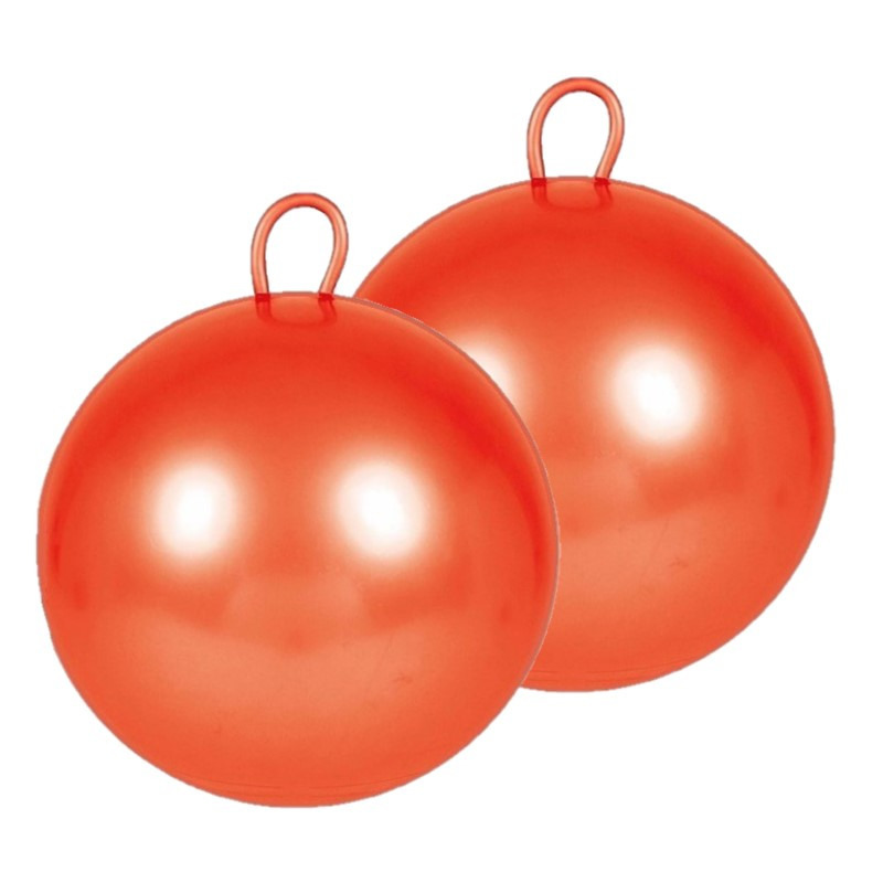 2x stuks skippybal rood 60 cm voor kinderen