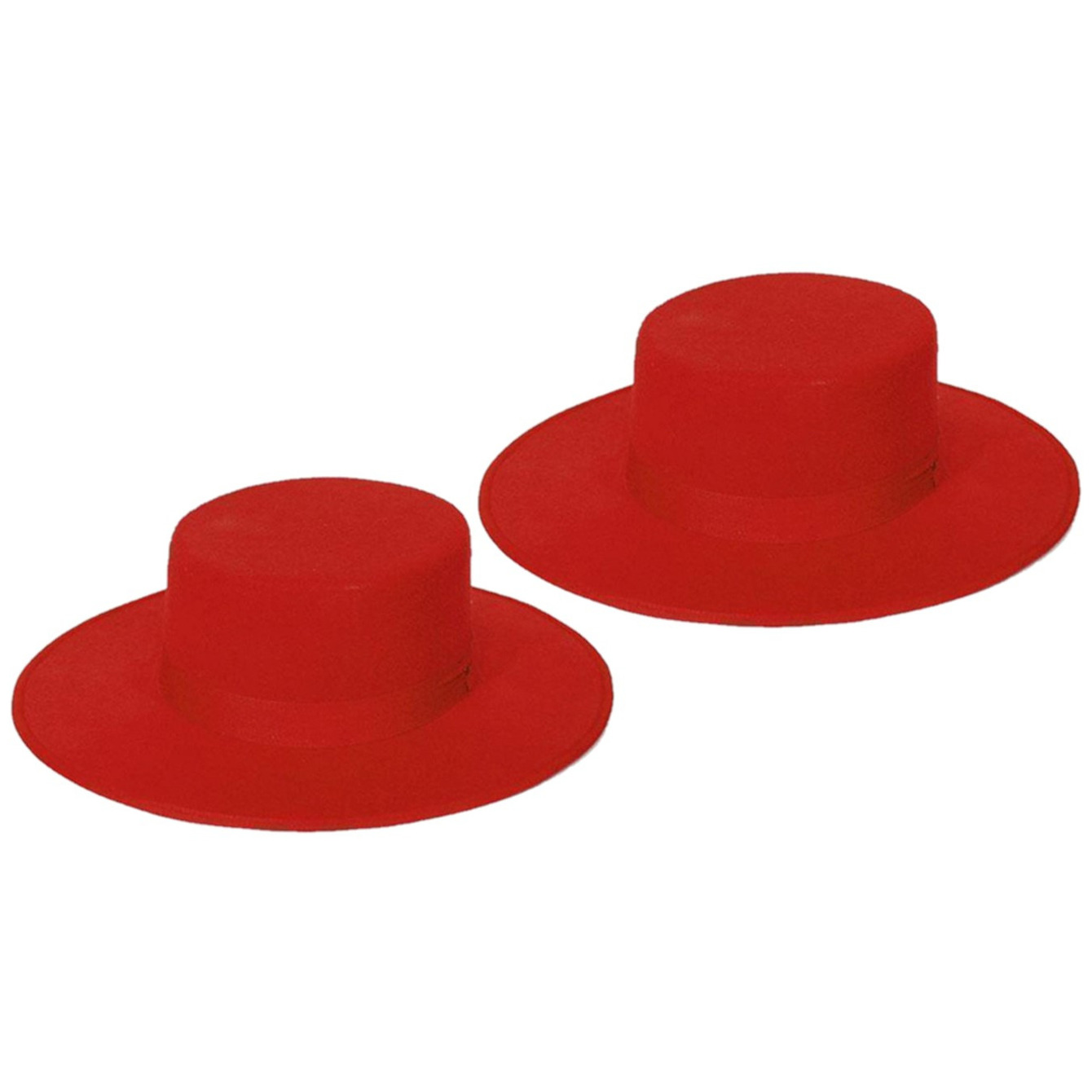 2x stuks Spaanse verkleed hoed rood voor volwassenen