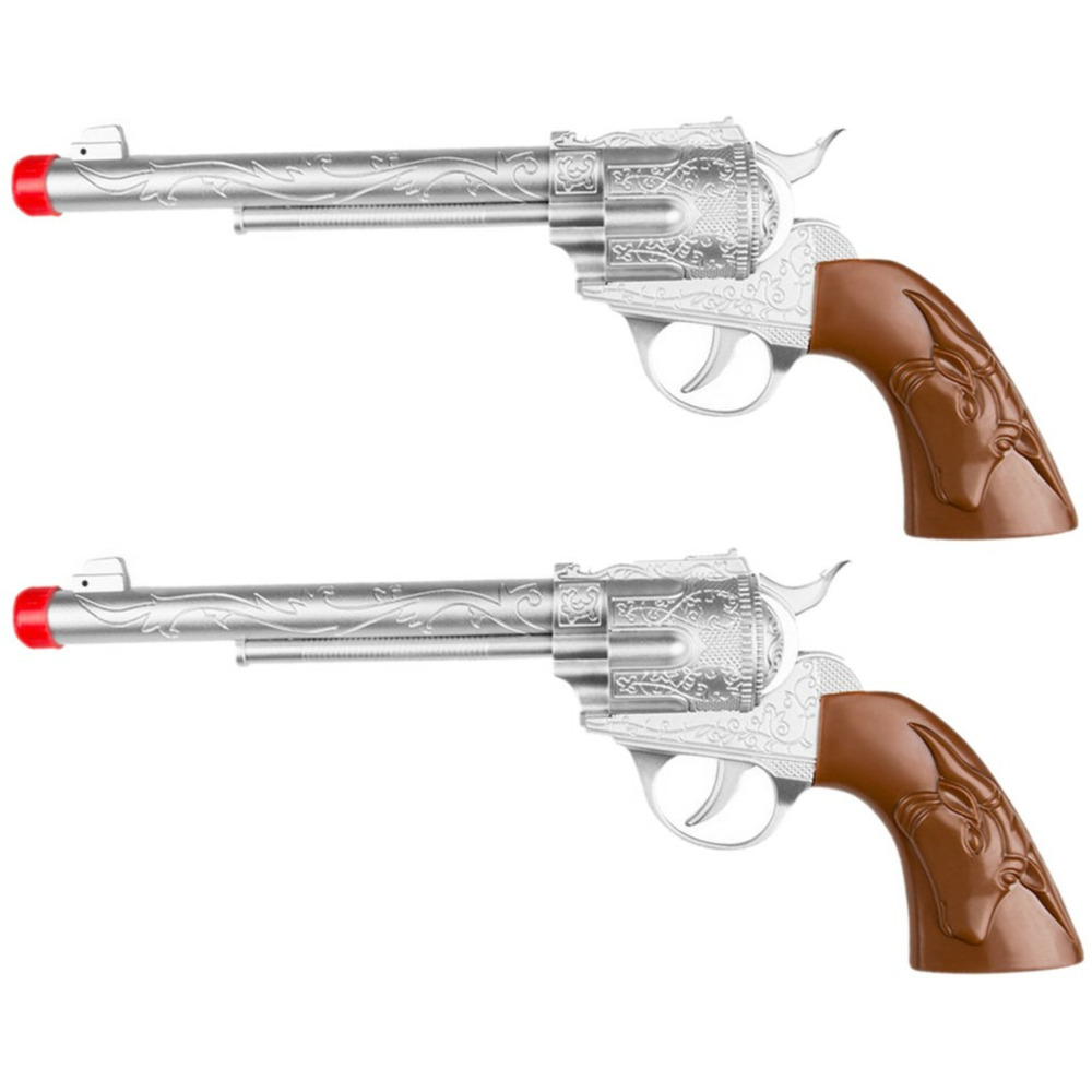 2x stuks verkleed speelgoed Cowboy accessoires pistool-revolver 30 cm