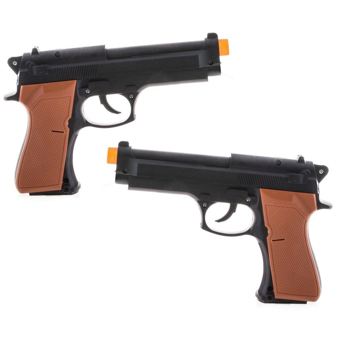 2x stuks verkleed speelgoed wapens pistool van kunststof Politie-soldaten thema