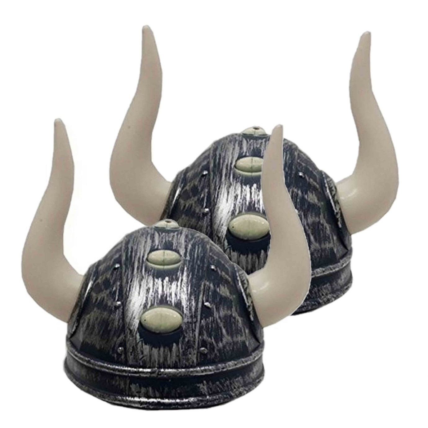 2x stuks viking verkleed helm met hoorns