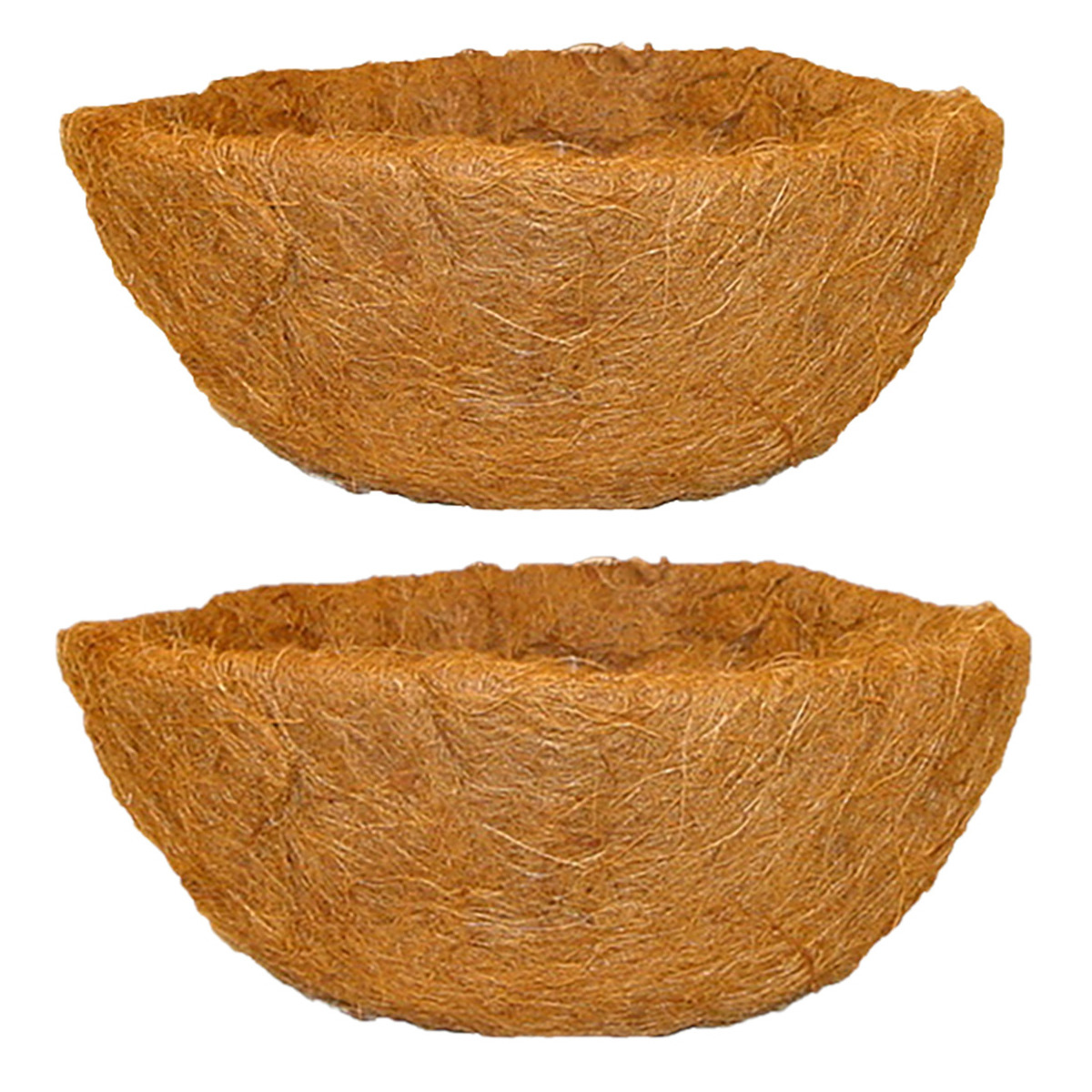 2x stuks voorgevormde inlegvellen kokos voor hanging basket 40 cm kokosinleggers