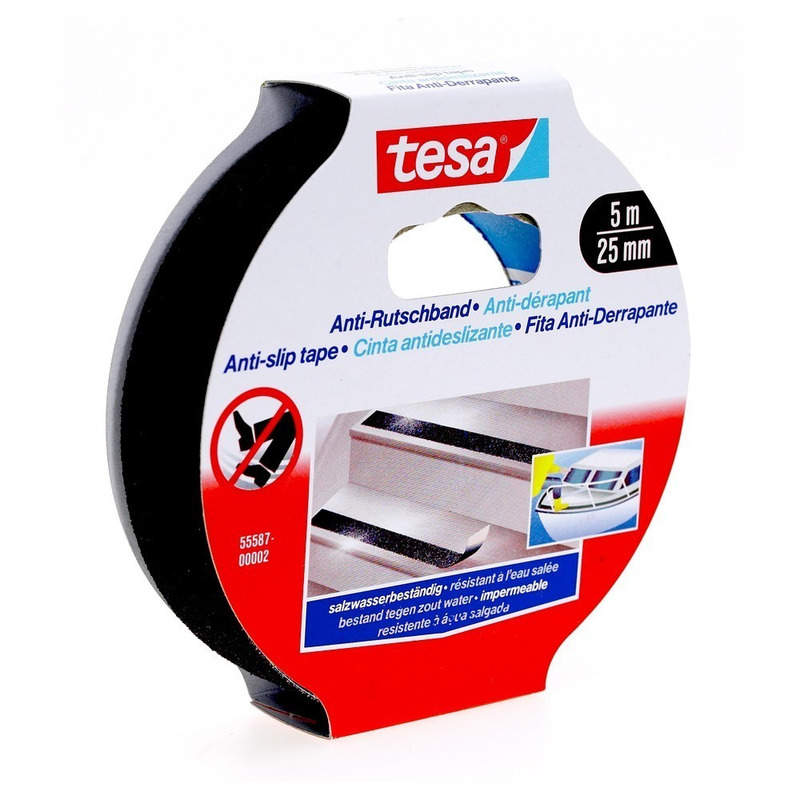 2x Tesa anti-slip tape zwart op rol 5 meter