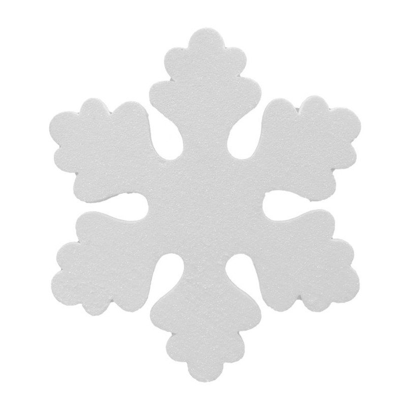2x Witte decoratie sneeuwvlokken van foam 25 cm