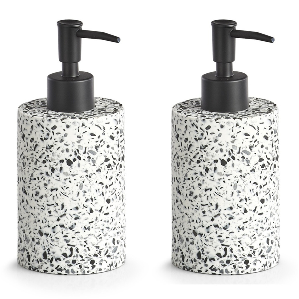 2x Zeeppompjes-zeepdispensers met mozaiek decoratie 17 cm