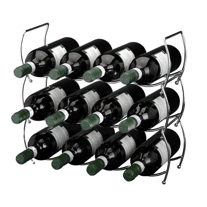 3-delig wijnrek voor 12 flessen stapelbaar
