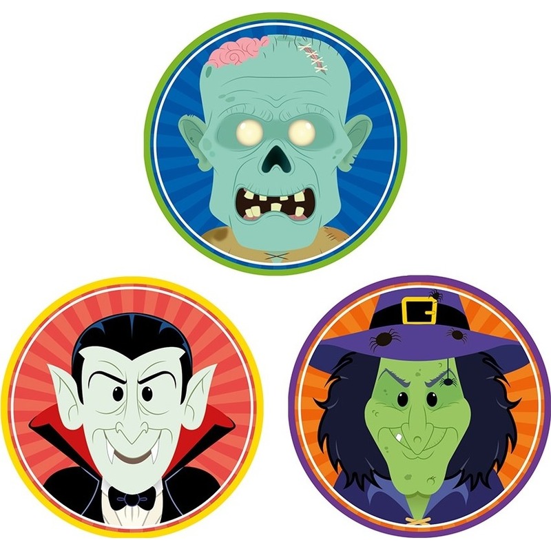 30x Halloween onderzetters vampier/heks/zombie