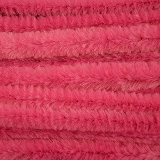 30x Roze chenille draad 14 mm x 50 cm