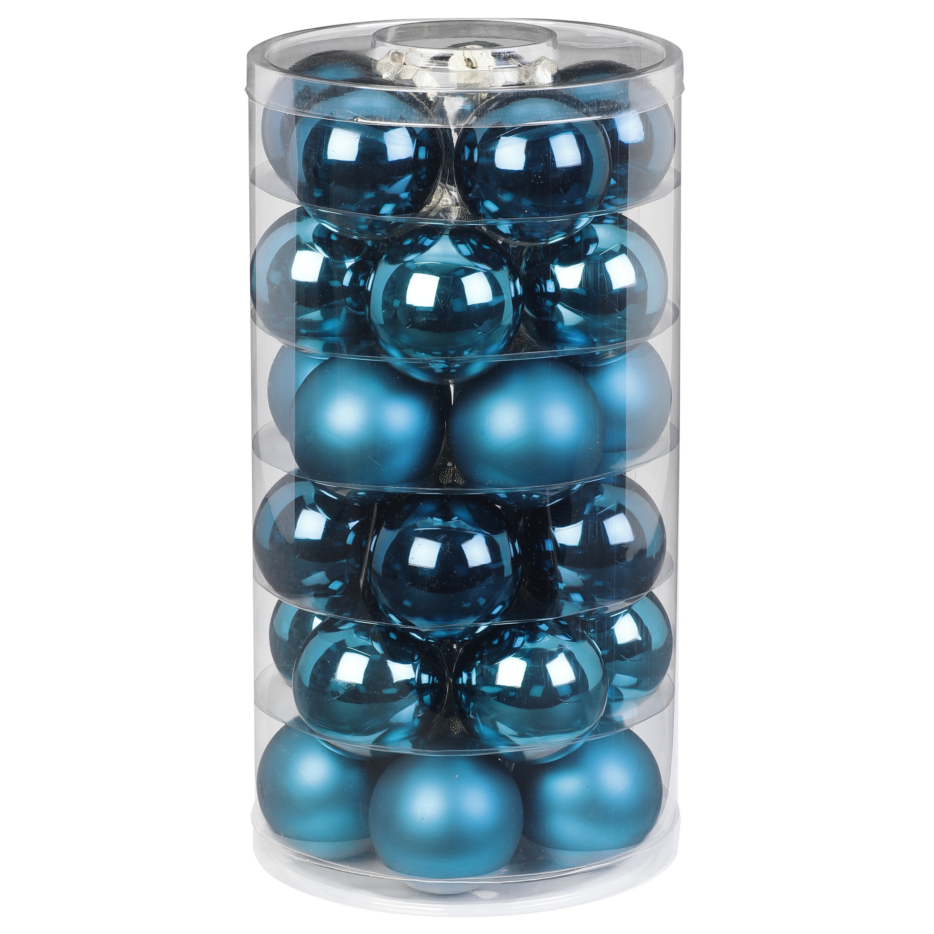30x stuks glazen kerstballen diep blauw 6 cm glans en mat