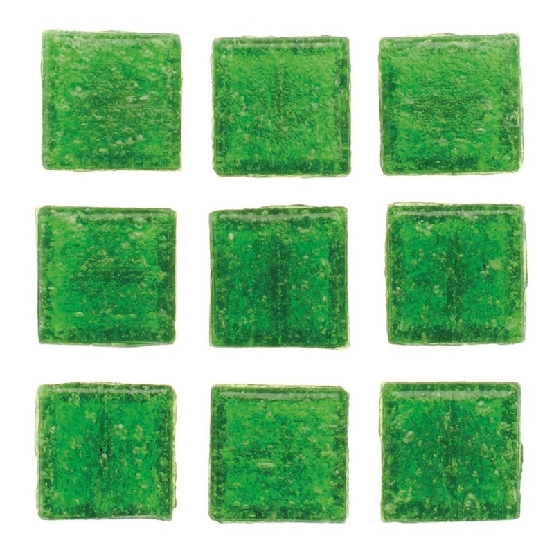 30x stuks vierkante mozaiek steentjes groen 2 x 2 cm