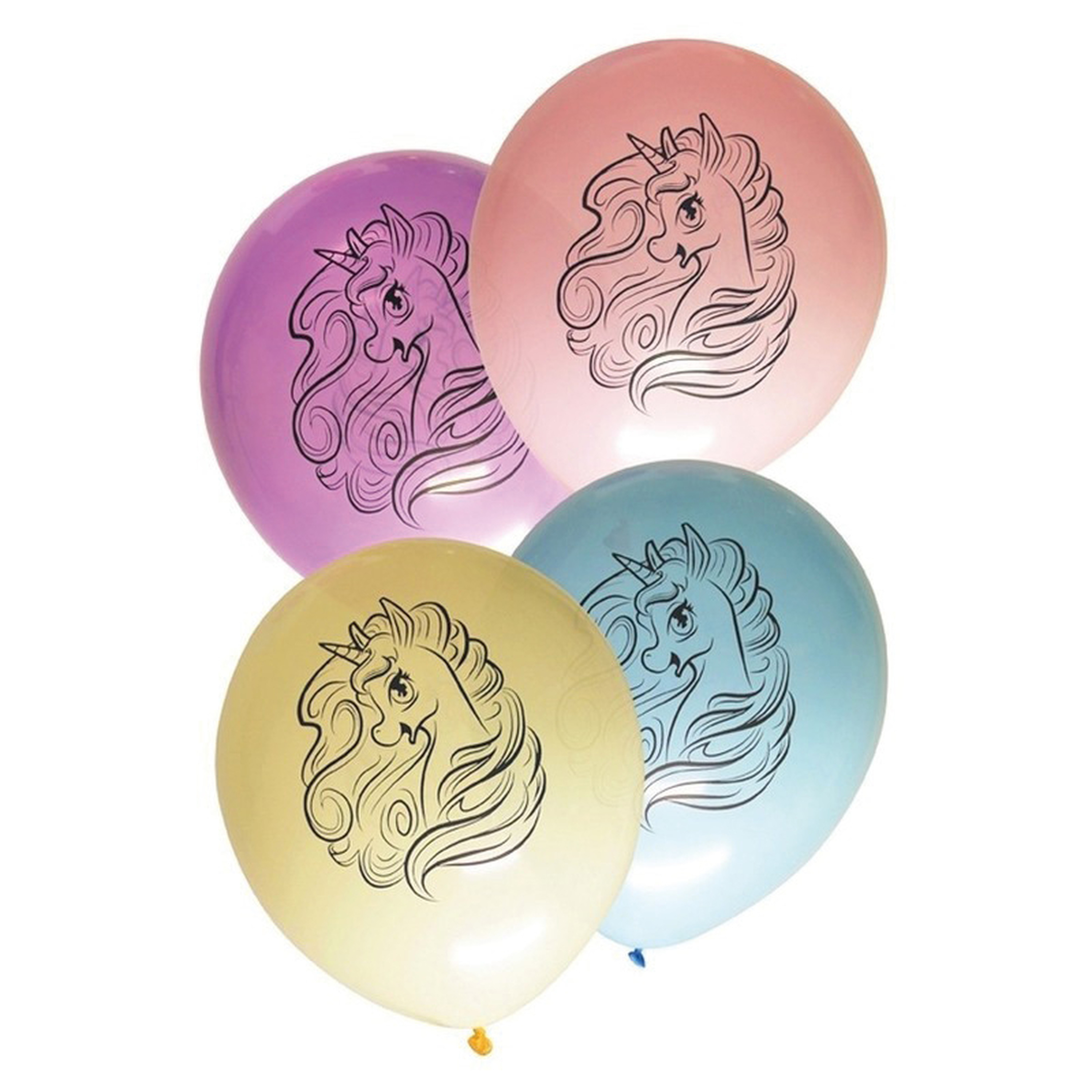 32x stuks Eenhoorn thema verjaardag feest ballonnen pastel kleuren -
