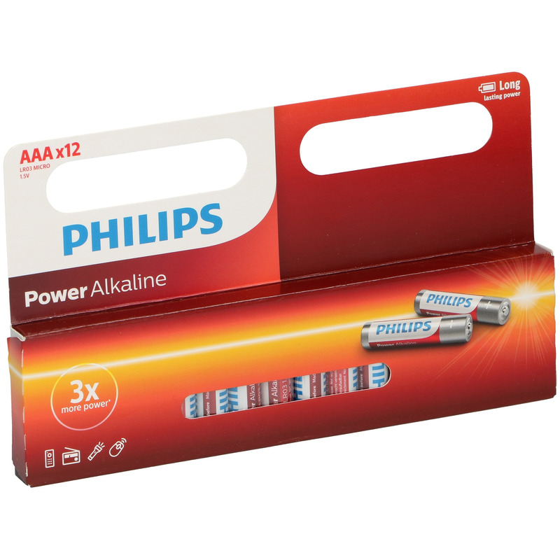 36x Philips AAA batterijen power alkaline 1.5 V