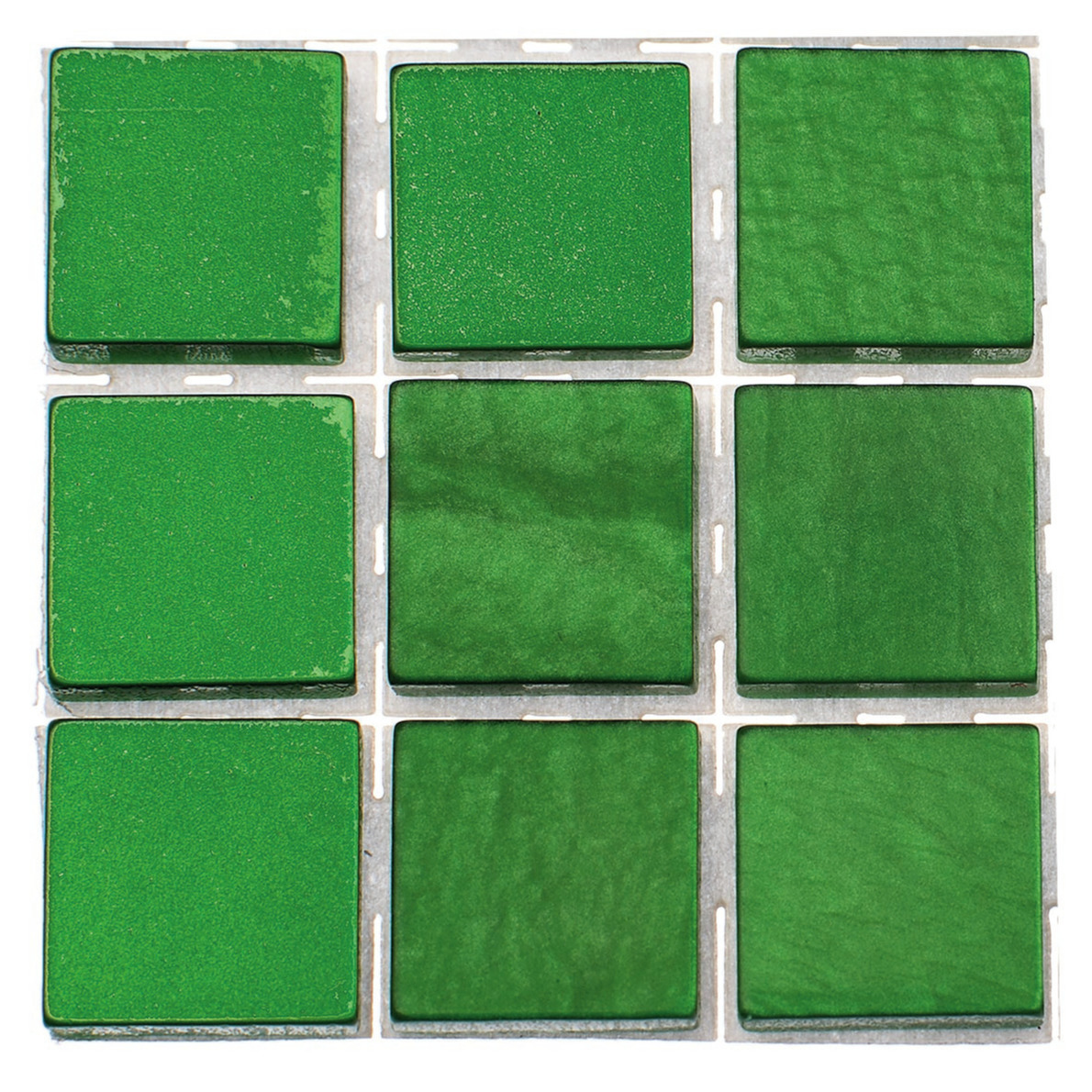 378x stuks mozaieken maken steentjes-tegels kleur groen 10 x 10 x 2 mm