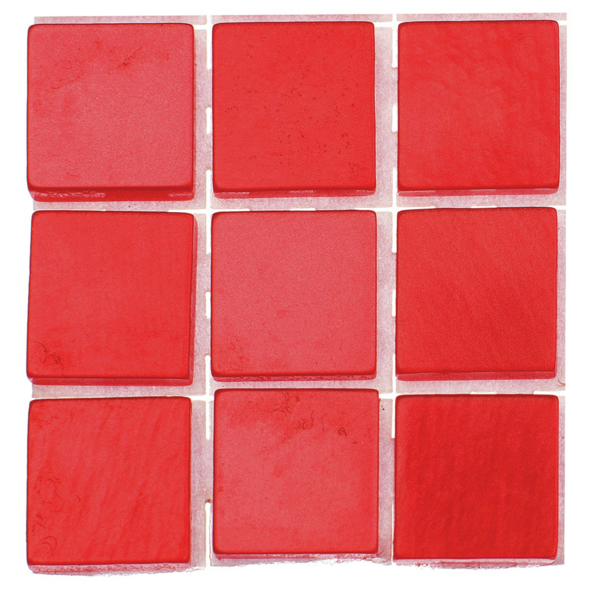 378x stuks mozaieken maken steentjes-tegels kleur rood 10 x 10 x 2 mm