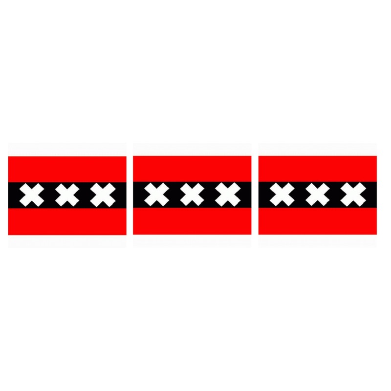 3x Amsterdamse vlag 150 x 90 cm
