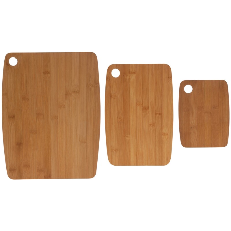 3x Bamboe houten snijplanken-serveerplanken