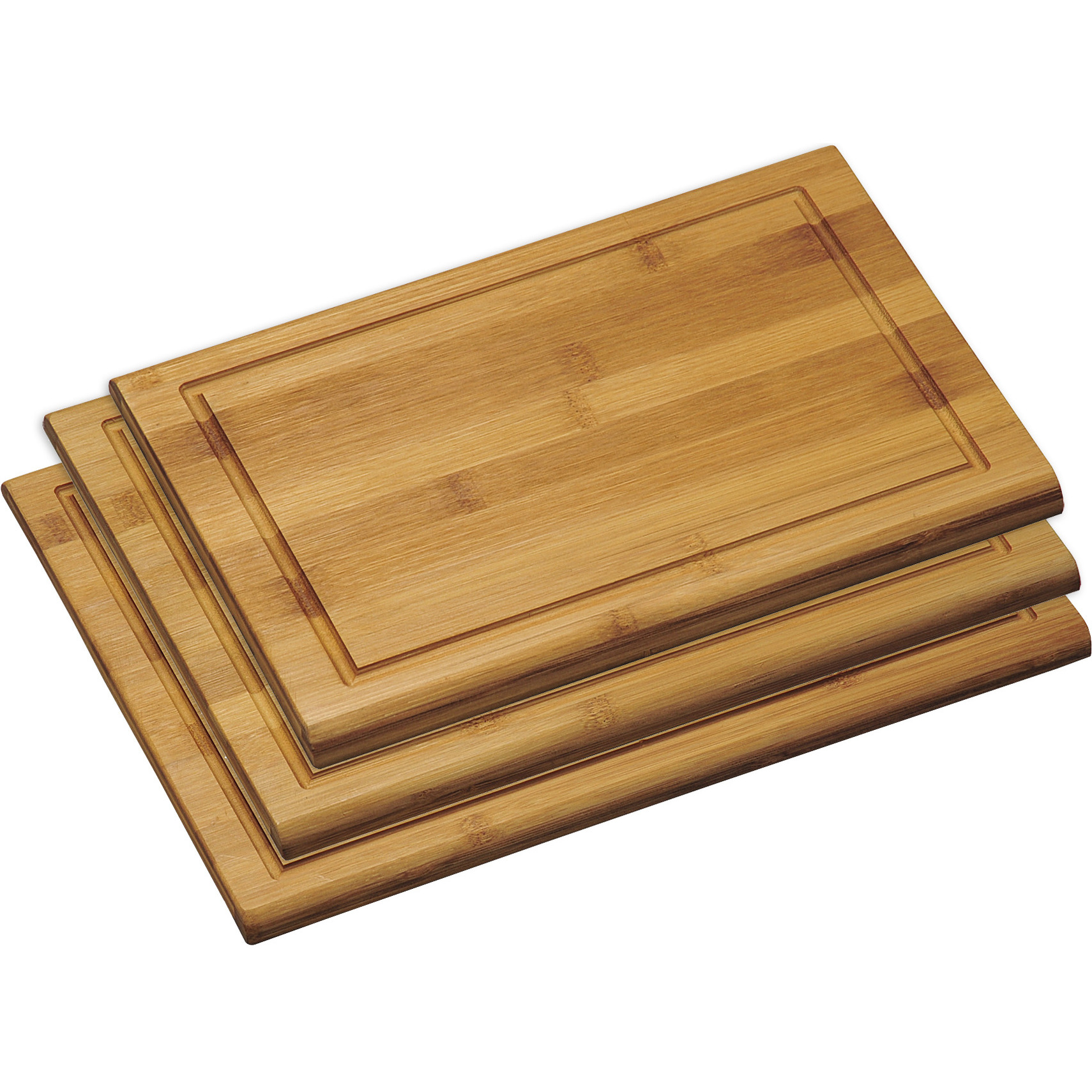 3x Bamboe houten snijplanken set 21 x 31-28 x 38-32 x 44 cm