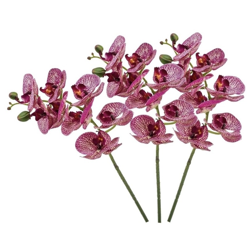 3x Fuchsia roze Phaleanopsis/vlinderorchidee kunstbloemen 70 cm -