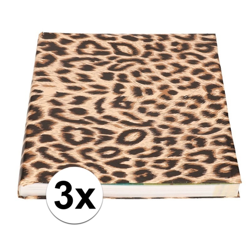 3x Kaftpapier panter-luipaard print 200 x 70 cm rol