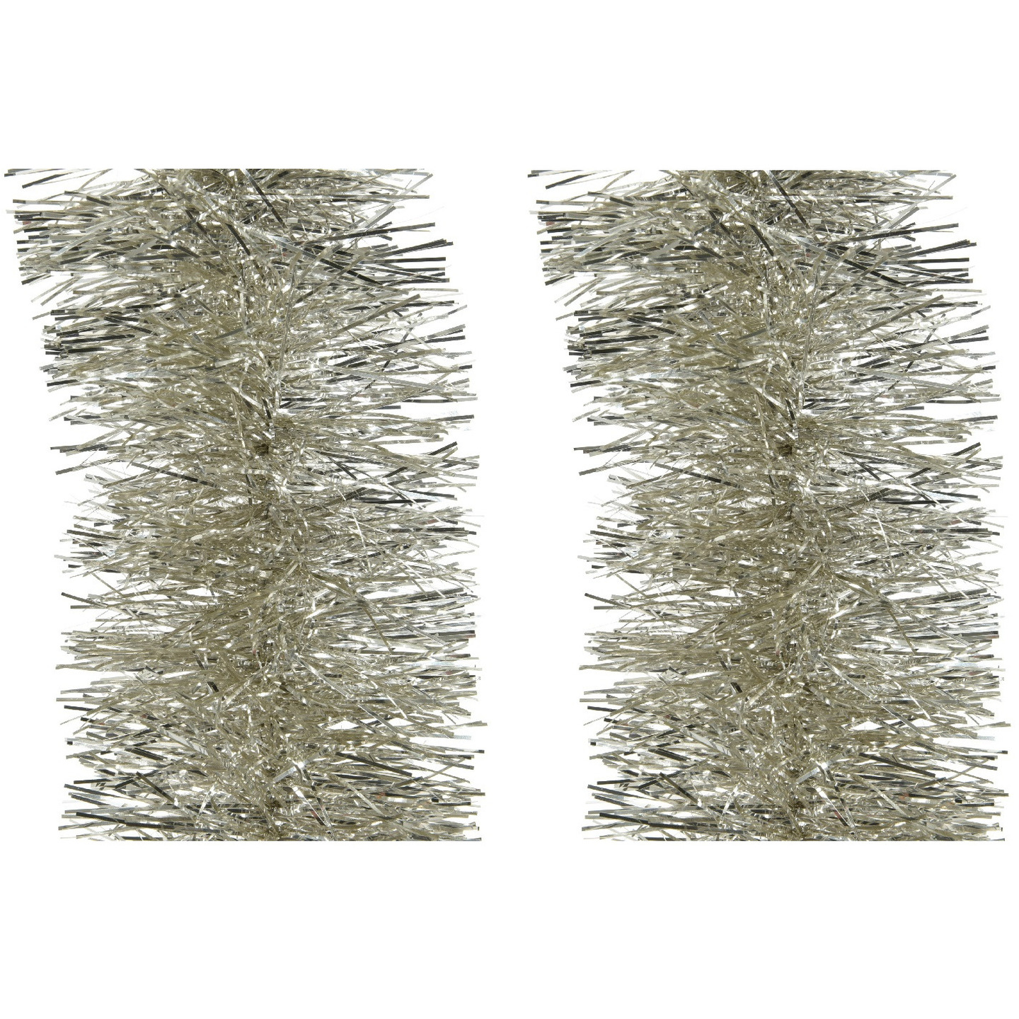 3x Licht parel-champagne kerstslingers 10 cm breed x 270 cm