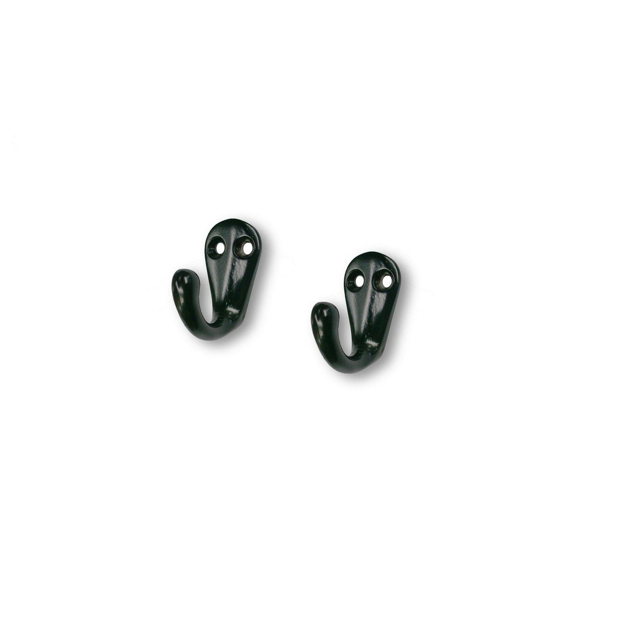 3x Luxe kapstokhaken-jashaken-kapstokhaakjes zwart van hoogwaardig metaal 3,3 x 4,1 cm