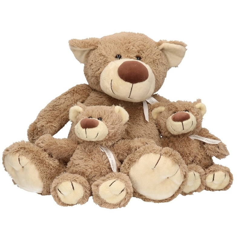 3x Pluche mama en kind Bella knuffelberen 40-22 cm knuffels