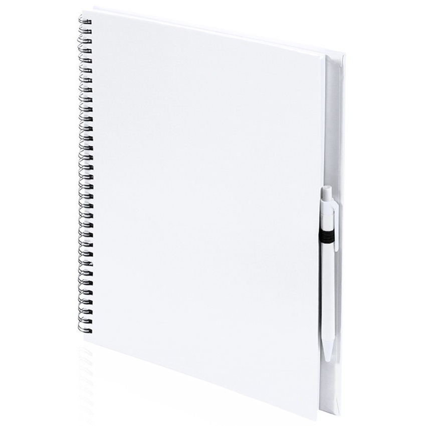 3x Schetsboeken-tekenboeken wit A4 formaat 80 vellen inclusief pennen