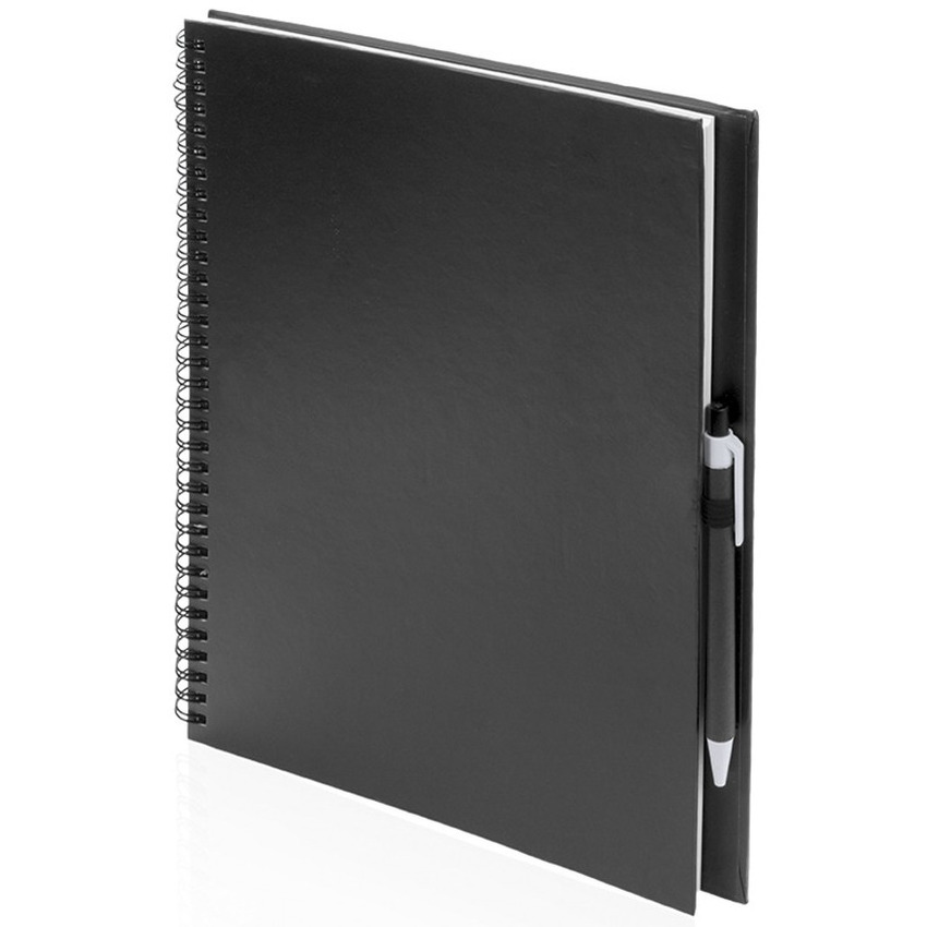 3x Schetsboeken-tekenboeken zwart A4 formaat 80 vellen inclusief pennen