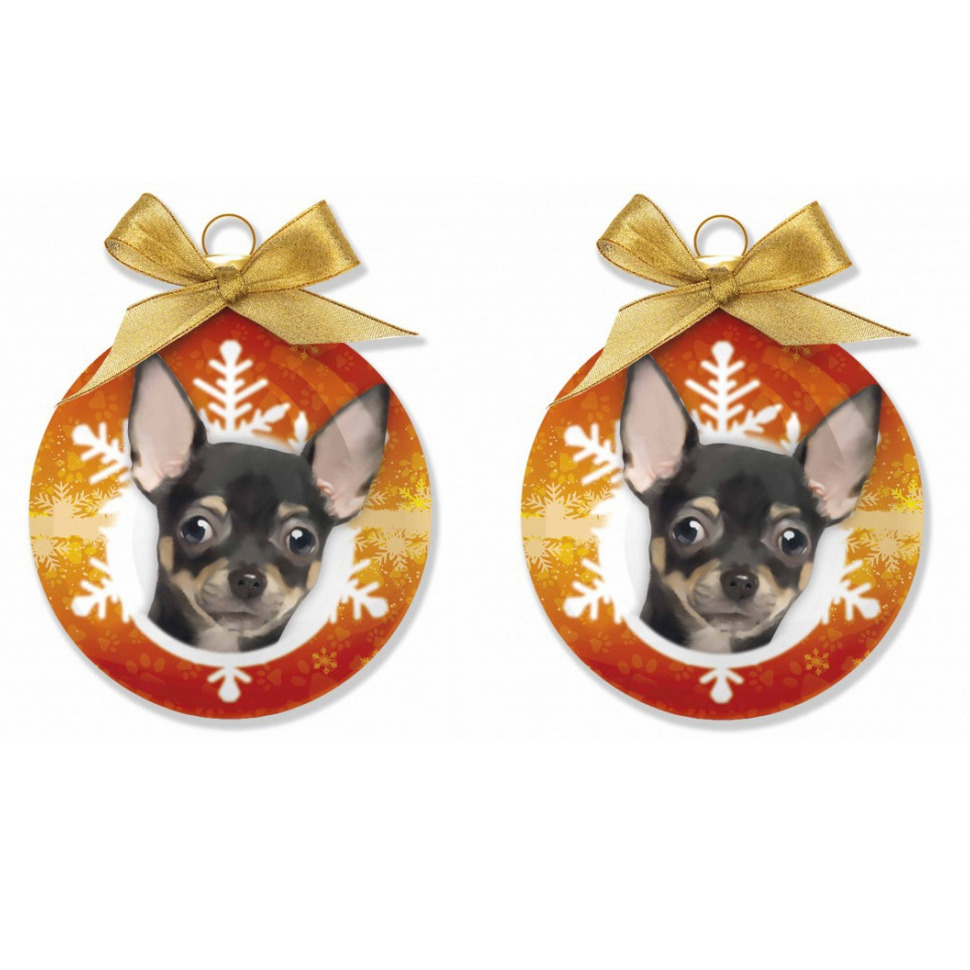 3x stuks dieren kerstballen Chihuahua hondje 8 cm