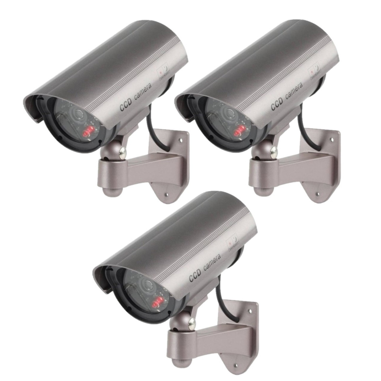 3x stuks dummy camera-beveiligingscamera met LED
