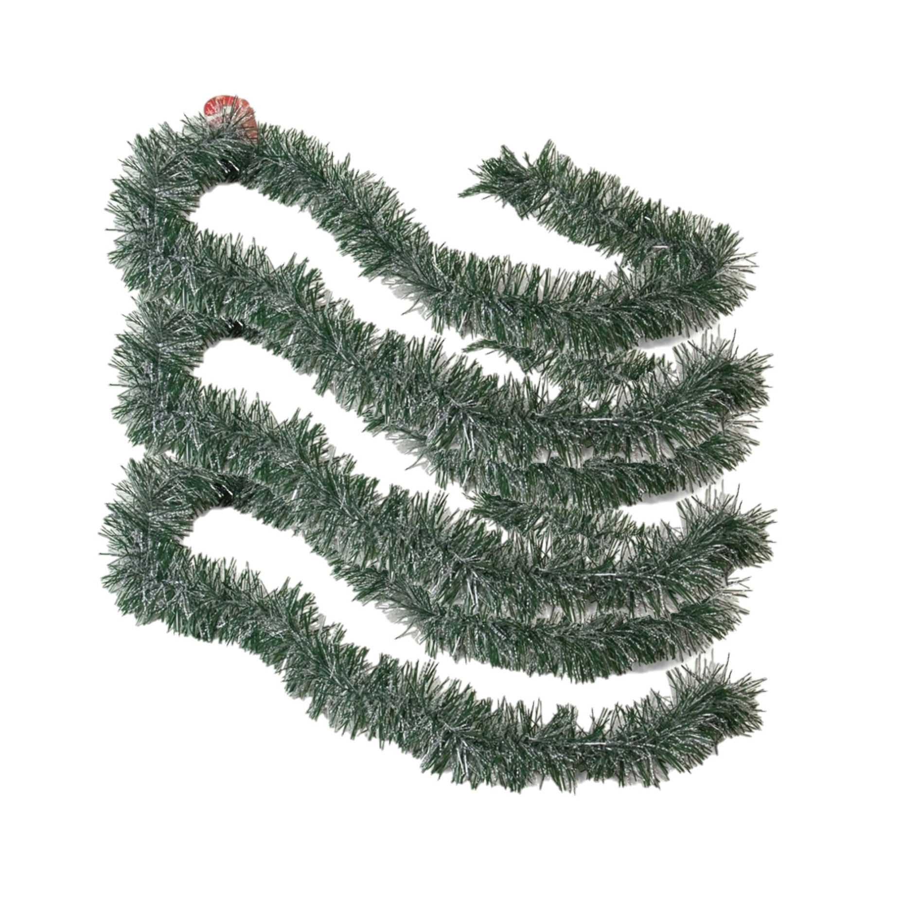 3x stuks kerstboom folie slingers-lametta guirlandes van 180 x 7 cm in de kleur groen met sneeuw