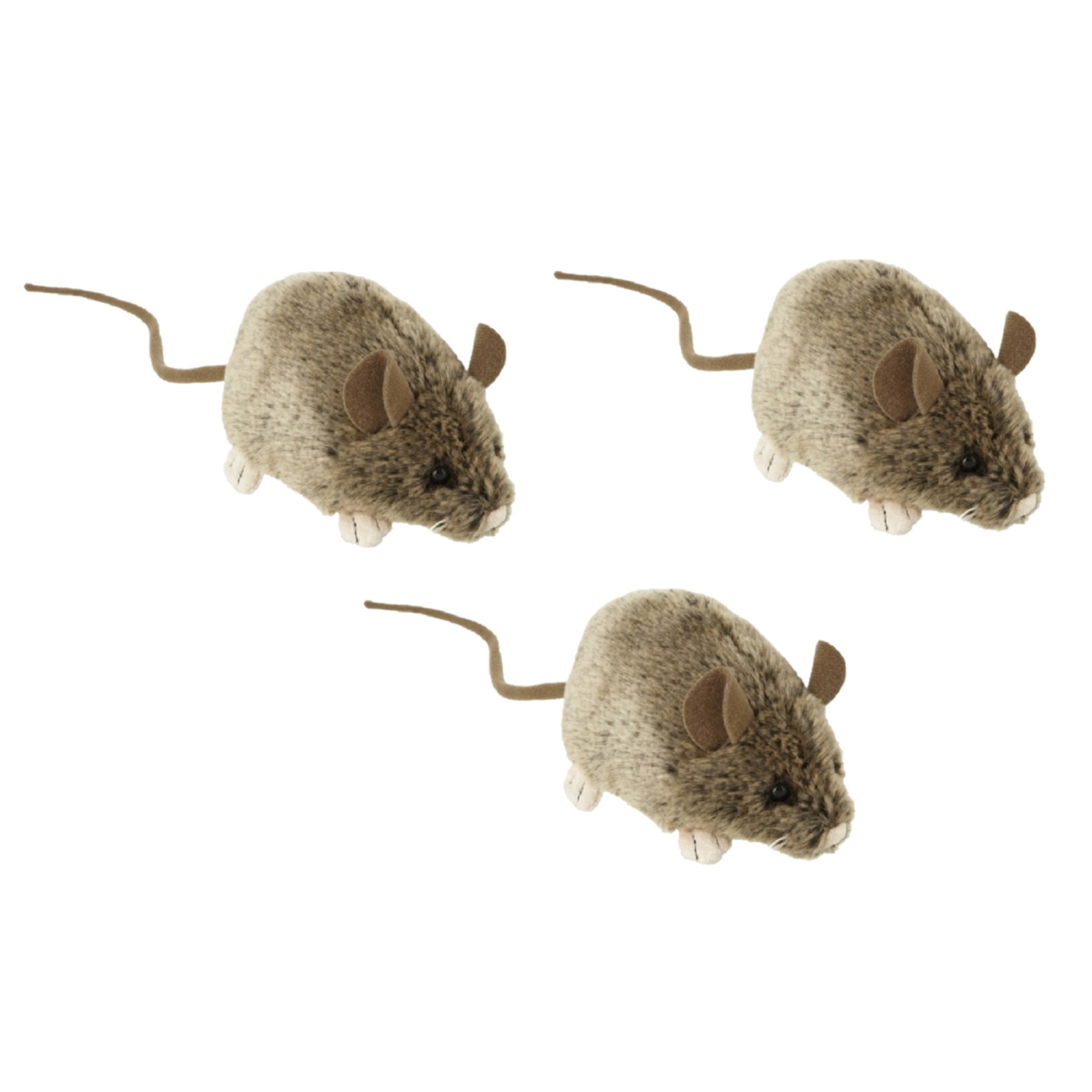 3x stuks knuffel muis-muizen van 12 cm