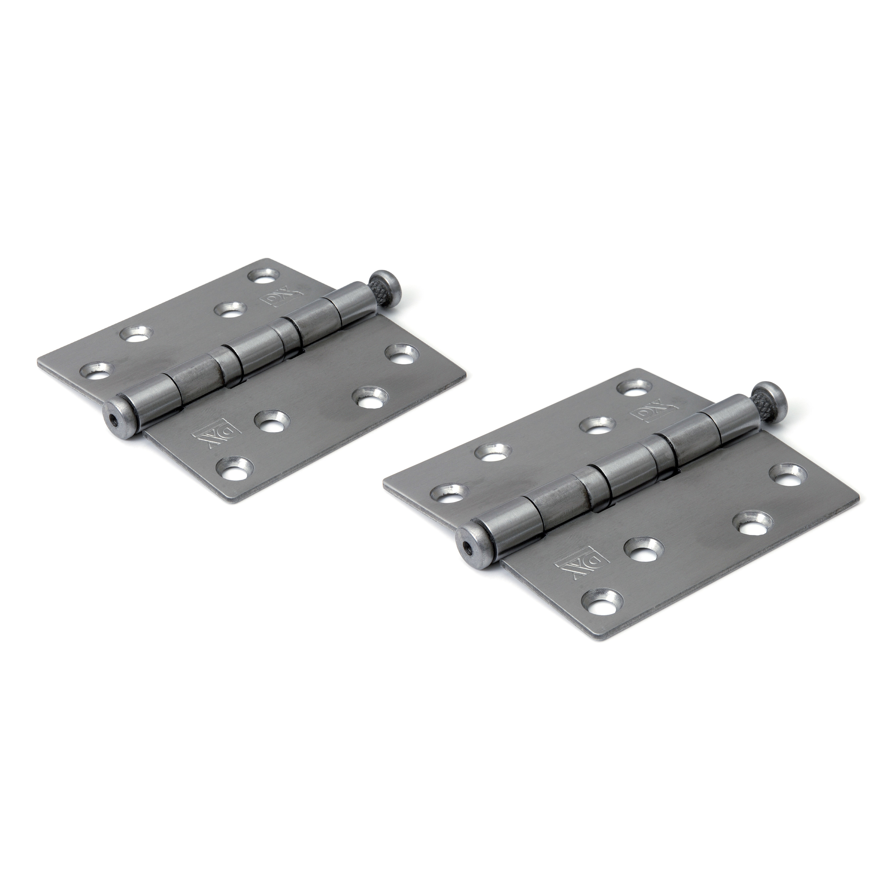 3x stuks kogellagerscharnier-deurscharnieren RVS met rechte hoeken 8,9 x 8,9 x 2,4 cm