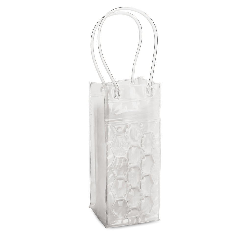 3x stuks transparante PVC koeltas draagtas voor flessen 25 cm