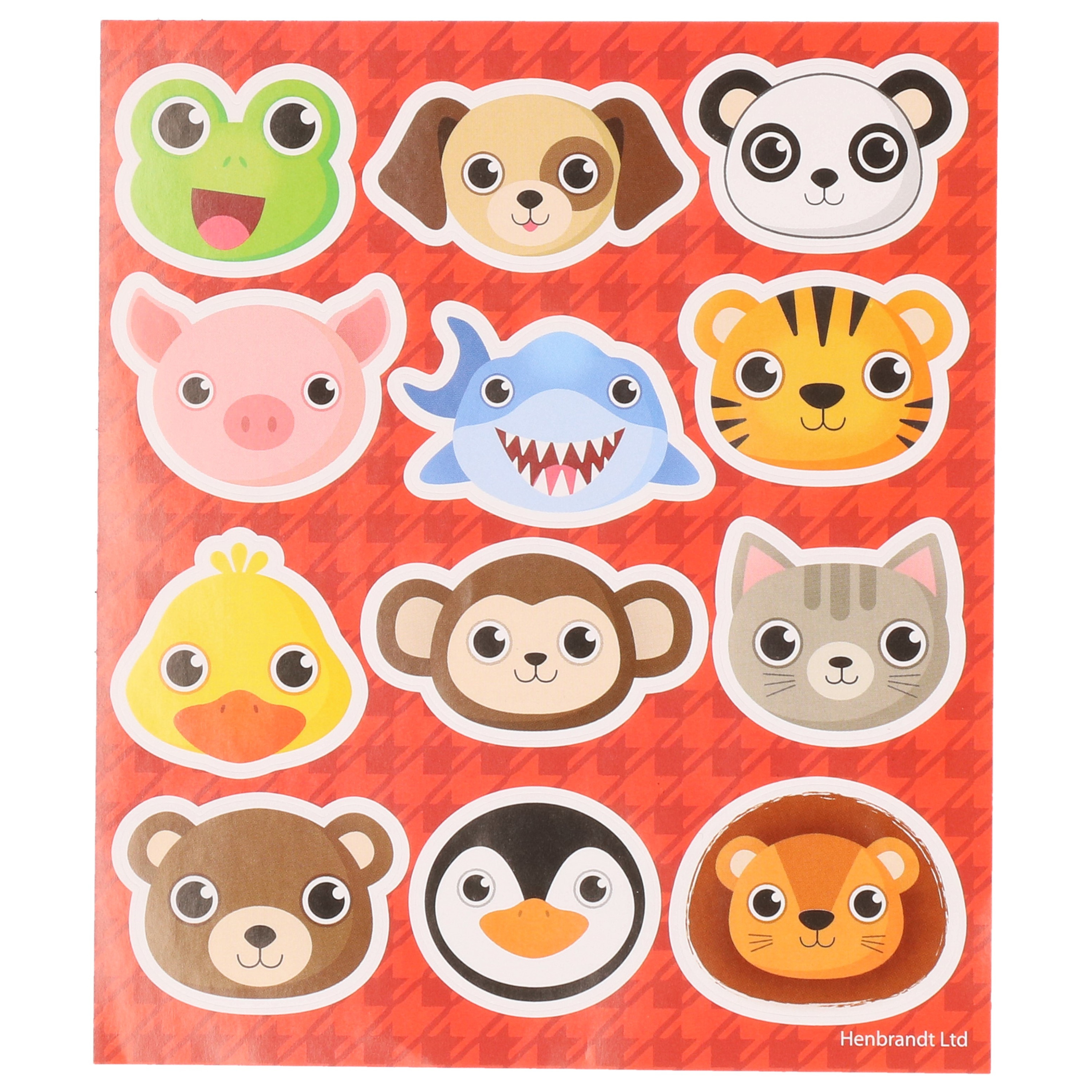 3x Velletjes agenda-dagboek-fun kinder dieren stickers 12 dieren per velletje van 10 x 12 cm