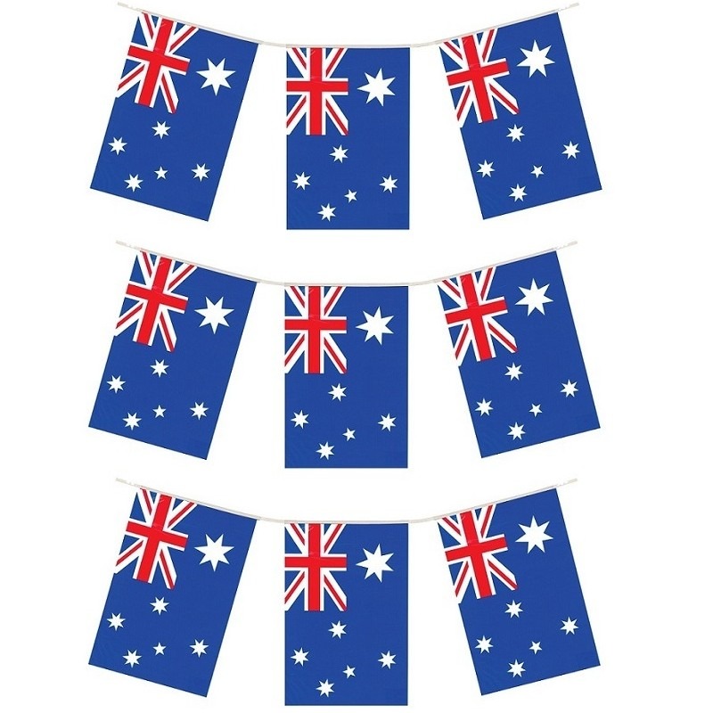 3x Vlaggenlijnen Australie 4 meter landen decoratie