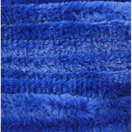 40x Blauw chenille draad 14 mm x 50 cm