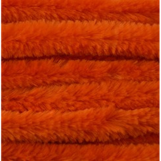 40x Oranje chenille draad 14 mm x 50 cm