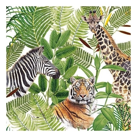 40x Safari-jungle thema servetten 33 x 33 cm