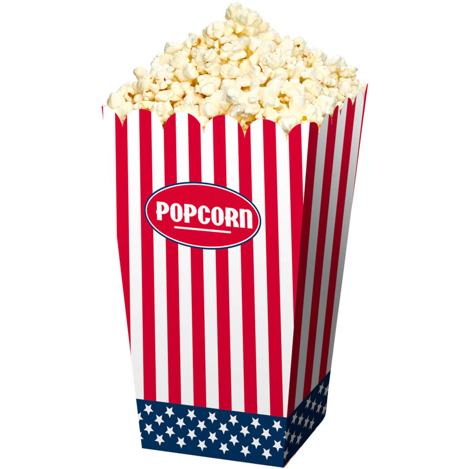 48x stuks Popcorn bakjes USA 16 cm