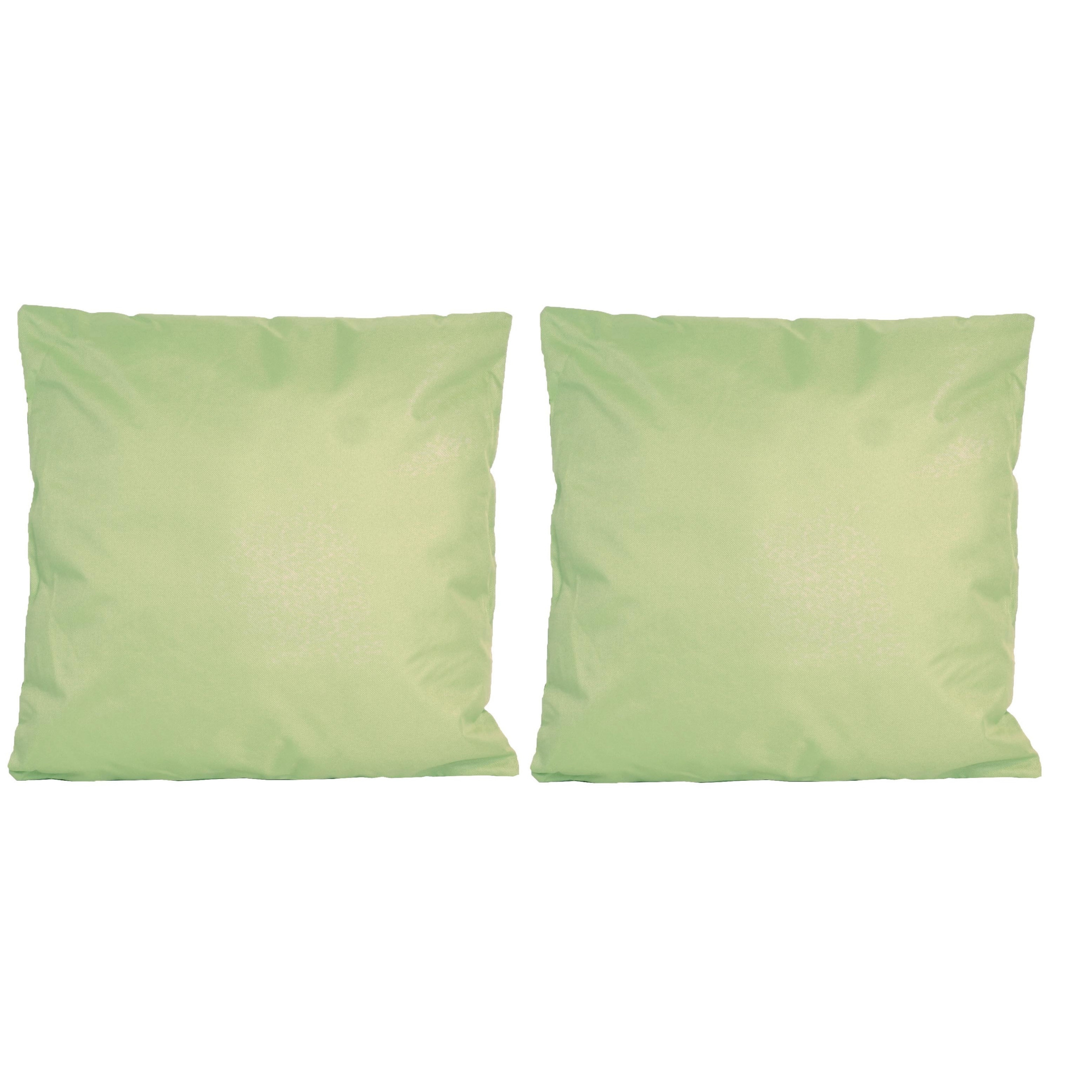 4x Bank-sier kussens voor binnen en buiten in de kleur mint groen 45 x 45 cm