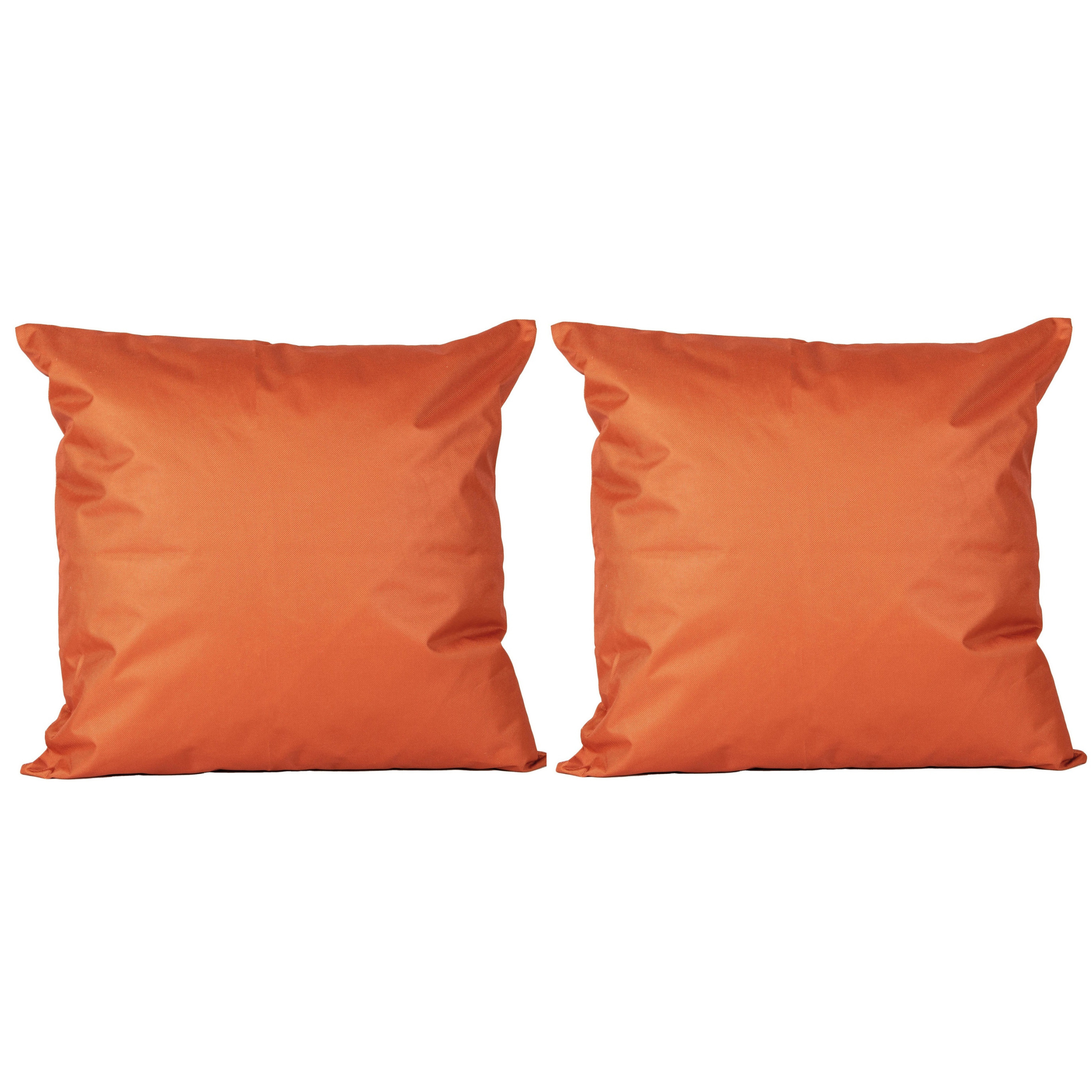 4x Bank-sier kussens voor binnen en buiten in de kleur oranje 45 x 45 cm