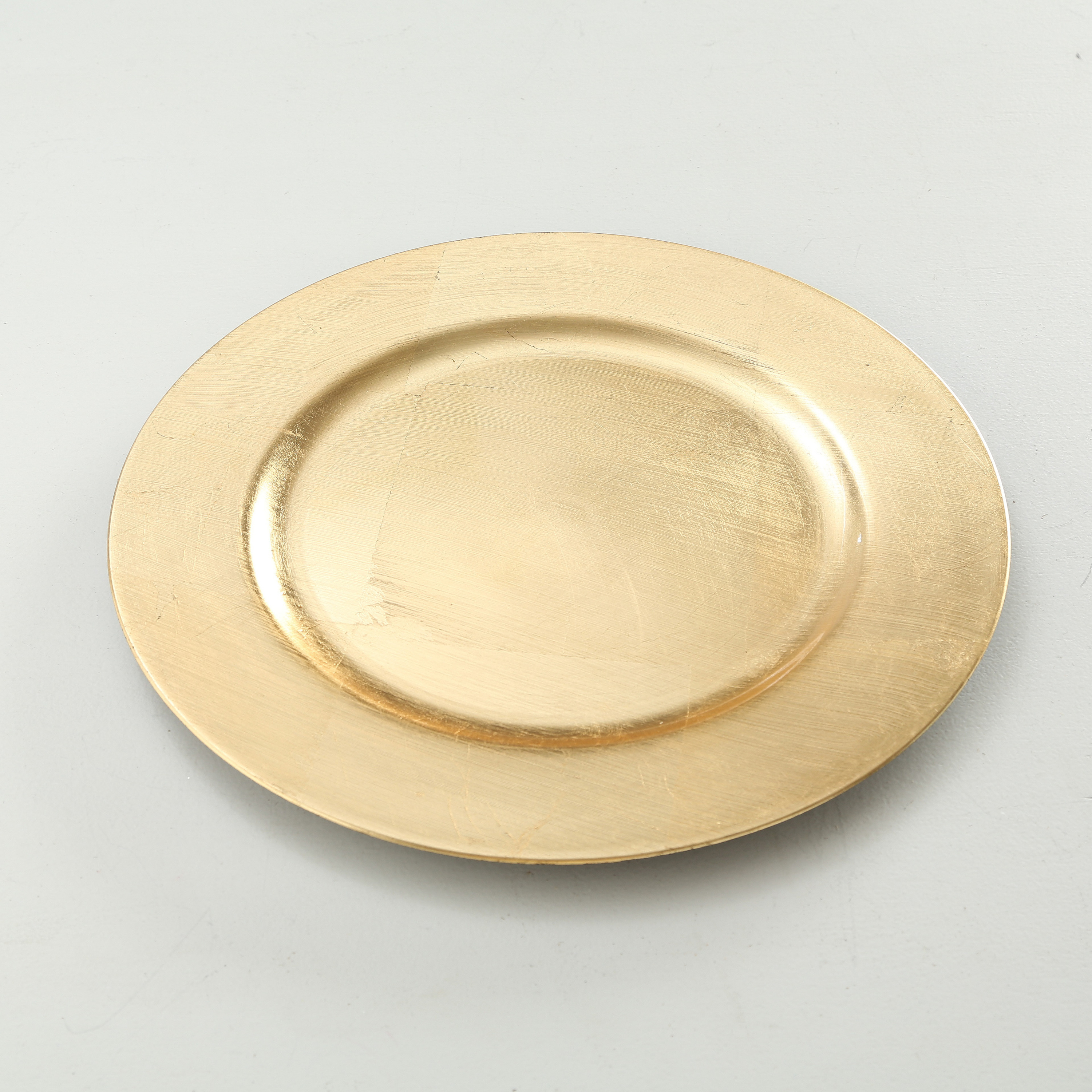 4x Diner-kerstdiner borden-onderborden goud 33 cm rond