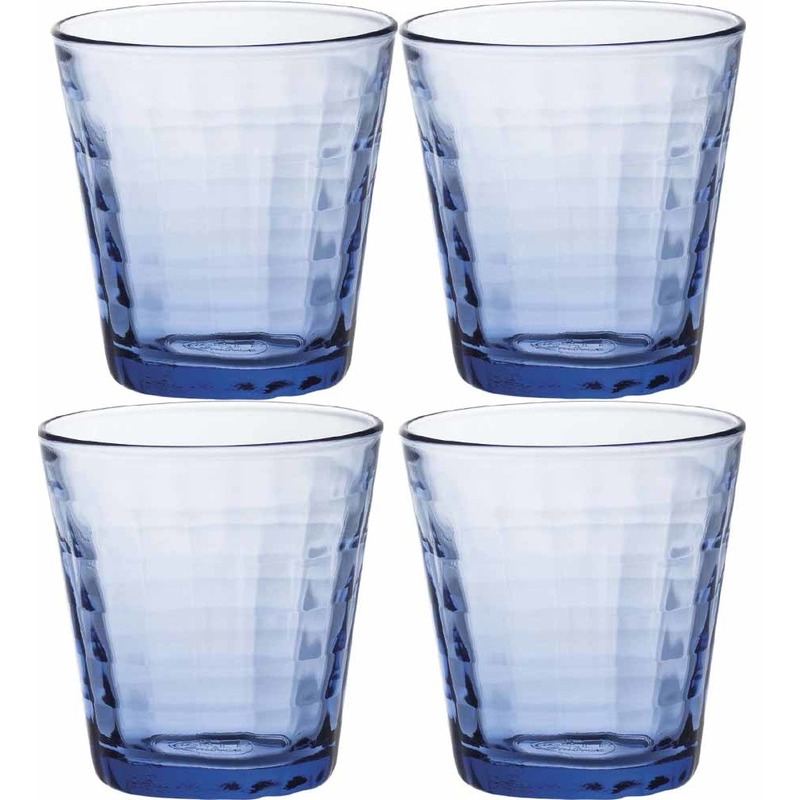 4x Drinkglazen-waterglazen blauw 220 ml Prisme