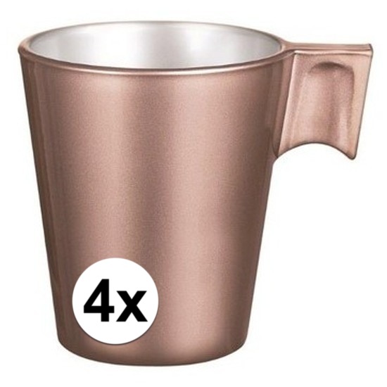 4x Espresso-koffie kopje rose goud