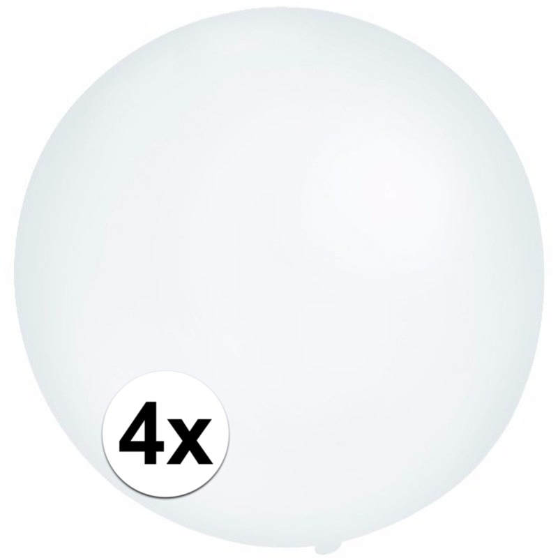 4x Grote ballonnen 60 cm transparant -