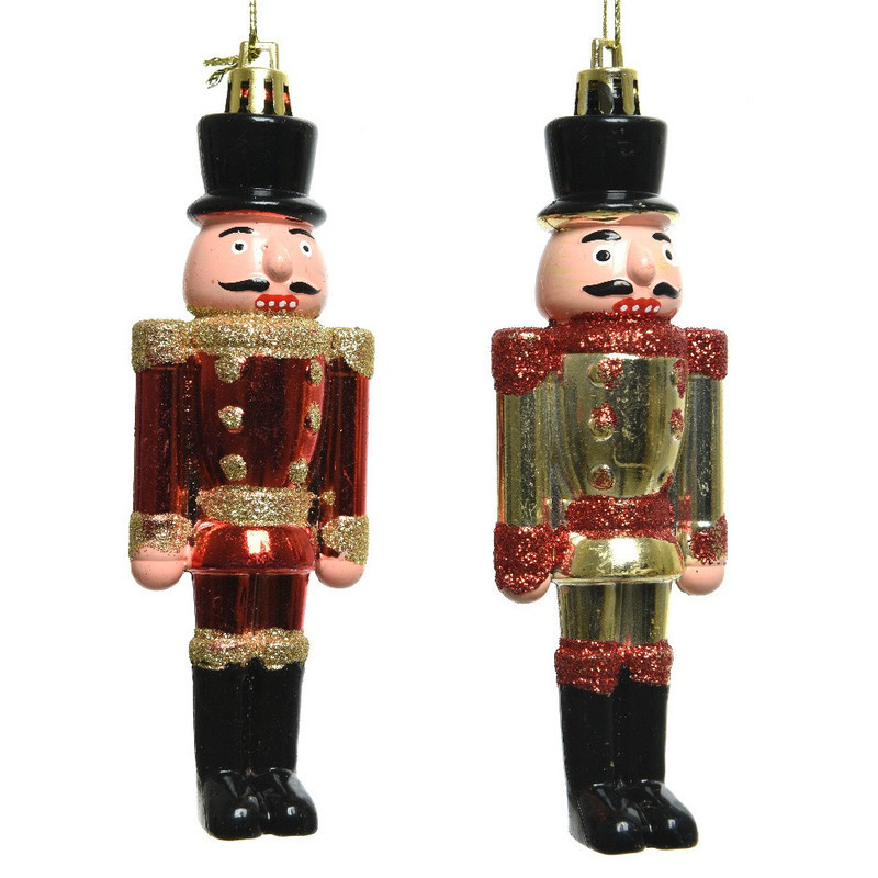 4x Kerstboomhangers notenkrakers poppetjes-soldaten 9 cm