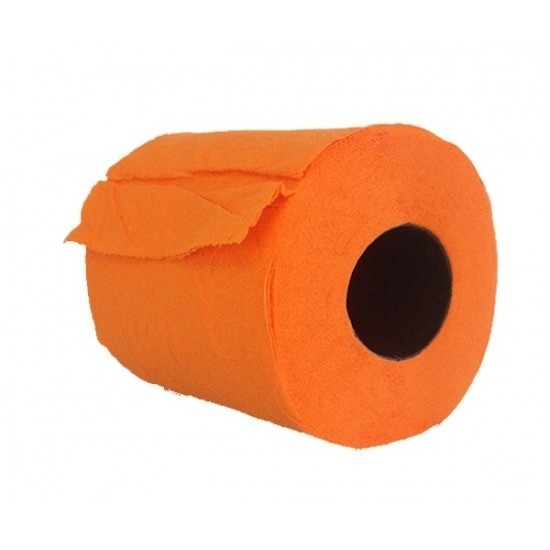 4x Oranje toiletpapier rol 140 vellen