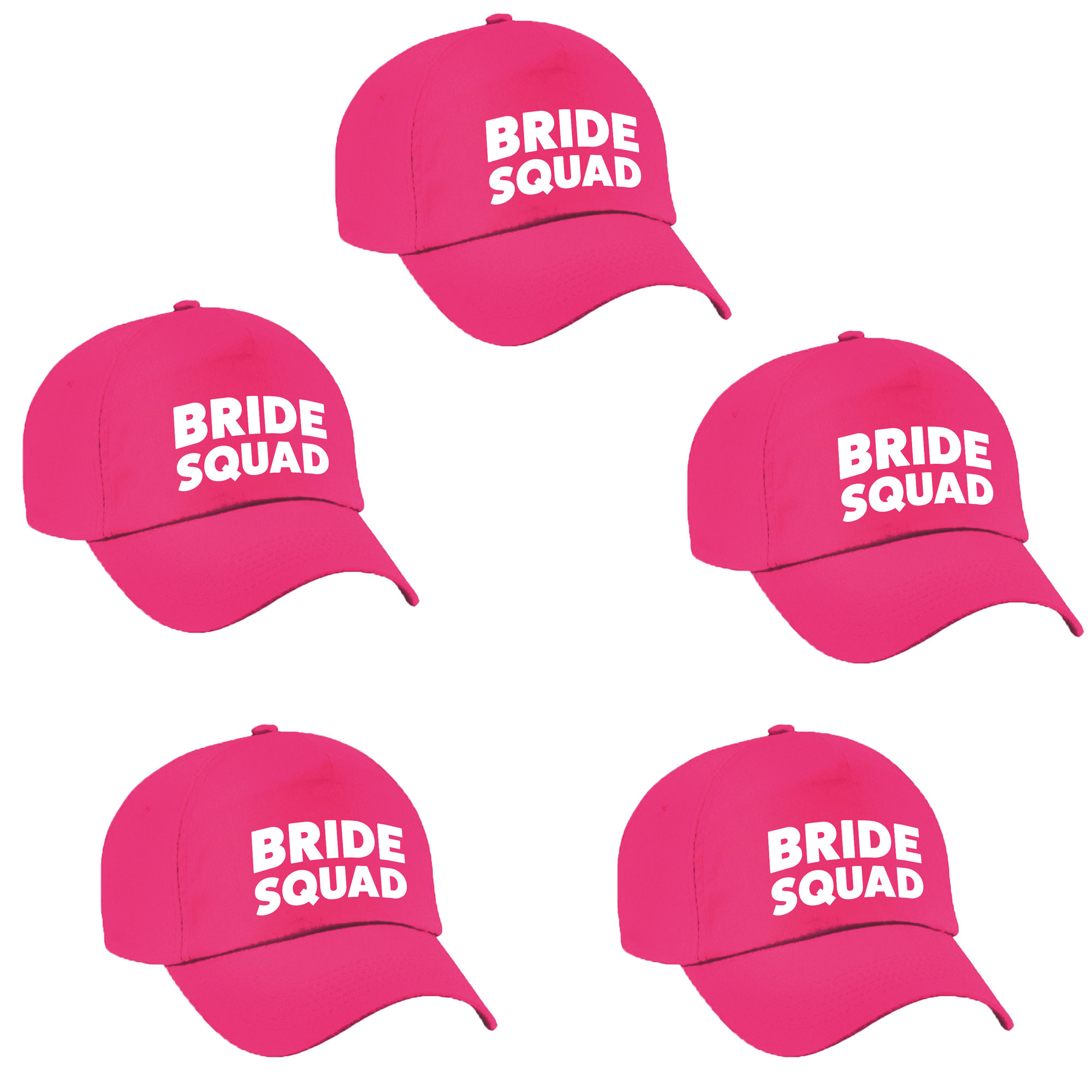 4x Roze vrijgezellenfeest petje Bride Squad dames